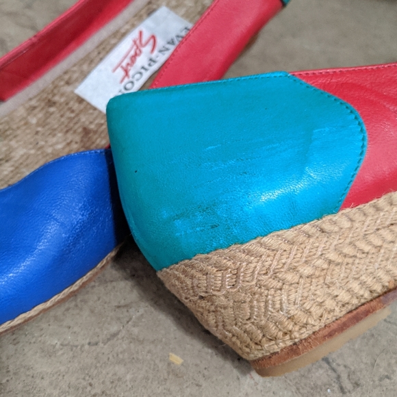 Vintage Evan Picone Sport Bright Colorblock Wedges - Picture 7 of 7